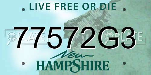 77572G3 New Hampshire License Plate