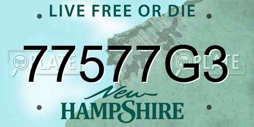 77577G3 New Hampshire License Plate