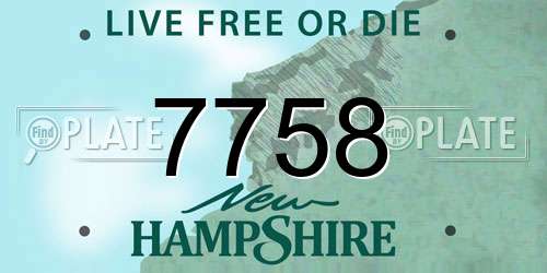 7758 New Hampshire License Plate