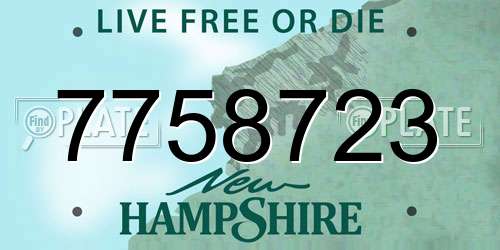 7758723 New Hampshire License Plate