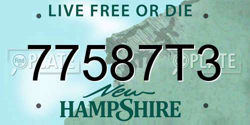 77587T3 New Hampshire License Plate