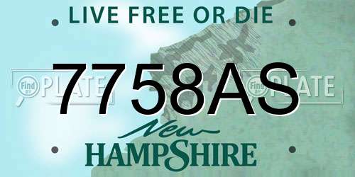 7758AS New Hampshire License Plate