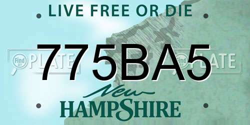 775BA5 New Hampshire License Plate