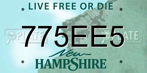 775EE5 New Hampshire License Plate
