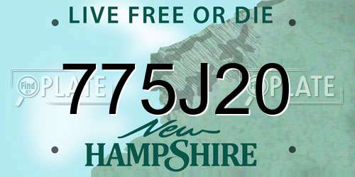 775J20 New Hampshire License Plate