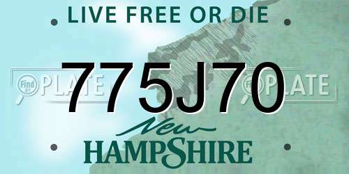 775J70 New Hampshire License Plate