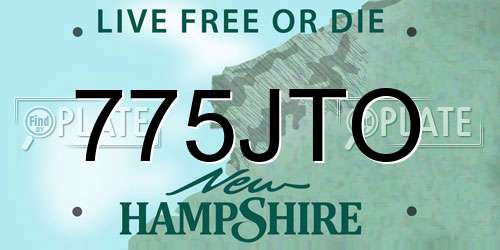 775JTO New Hampshire License Plate