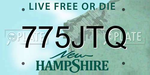 775JTQ New Hampshire License Plate