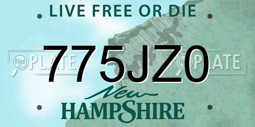 775JZ0 New Hampshire License Plate