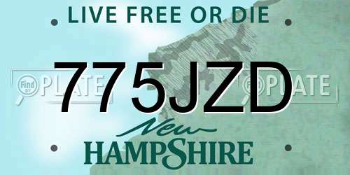 775JZD New Hampshire License Plate