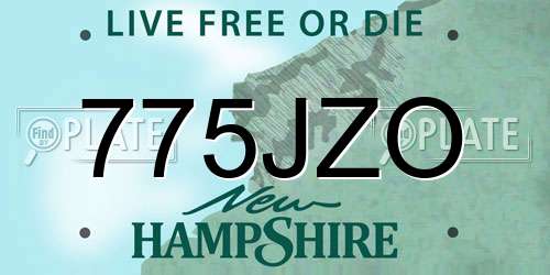 775JZO New Hampshire License Plate
