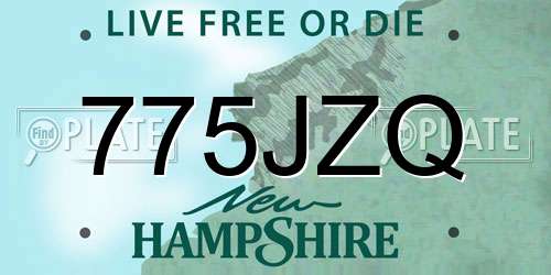 775JZQ New Hampshire License Plate