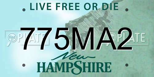 775MA2 New Hampshire License Plate