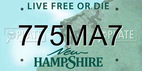 775MA7 New Hampshire License Plate