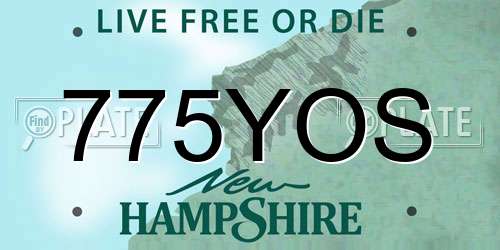 775YOS New Hampshire License Plate