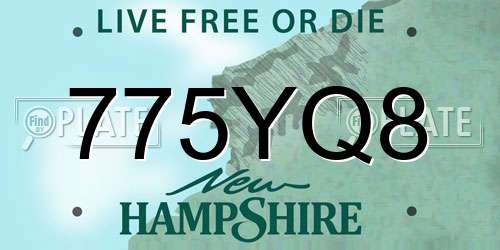 775YQ8 New Hampshire License Plate