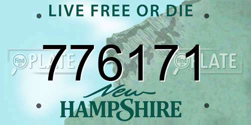 776171 New Hampshire License Plate