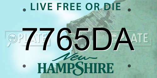 7765DA New Hampshire License Plate