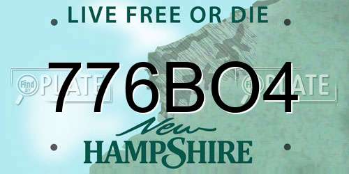 776BO4 New Hampshire License Plate