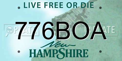 776BOA New Hampshire License Plate