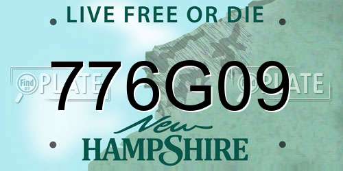 776G09 New Hampshire License Plate