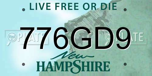776GD9 New Hampshire License Plate
