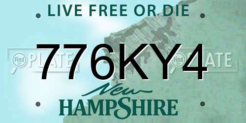 776KY4 New Hampshire License Plate
