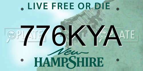 776KYA New Hampshire License Plate