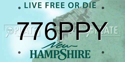 776PPY New Hampshire License Plate