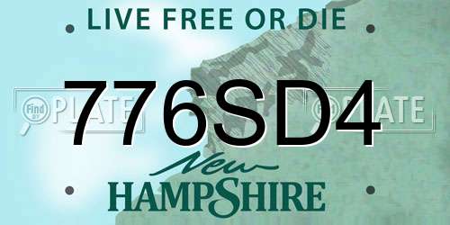 776SD4 New Hampshire License Plate
