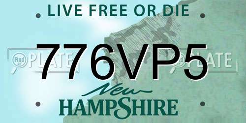 776VP5 New Hampshire License Plate