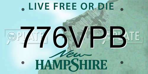 776VPB New Hampshire License Plate