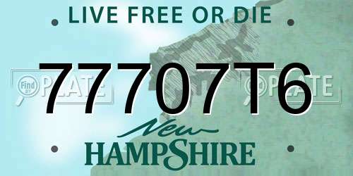 77707T6 New Hampshire License Plate