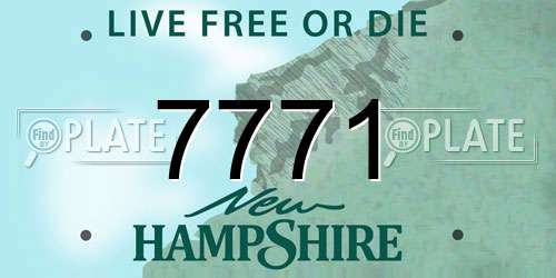 7771 New Hampshire License Plate