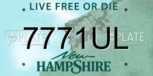 7771UL New Hampshire License Plate