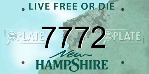 7772 New Hampshire License Plate