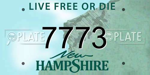 7773 New Hampshire License Plate