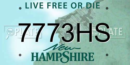 7773HS New Hampshire License Plate