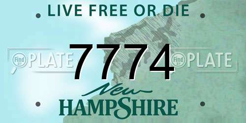 7774 New Hampshire License Plate