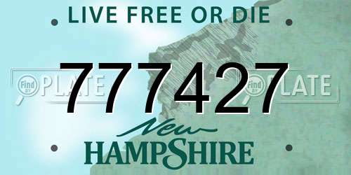 777427 New Hampshire License Plate
