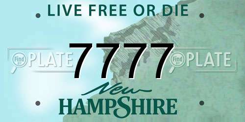 7777 New Hampshire License Plate