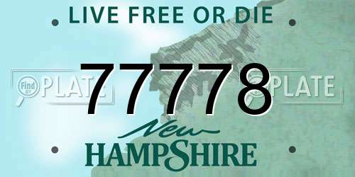 77778 New Hampshire License Plate