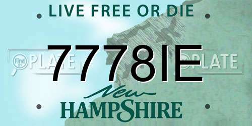 7778IE New Hampshire License Plate