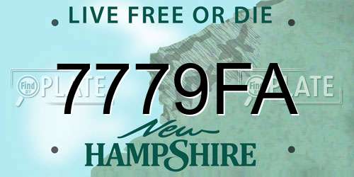 7779FA New Hampshire License Plate