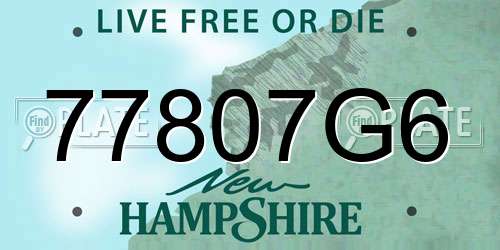 77807G6 New Hampshire License Plate