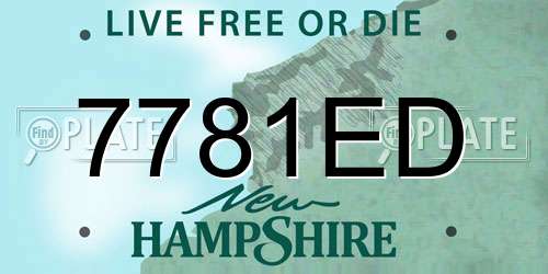 7781ED New Hampshire License Plate