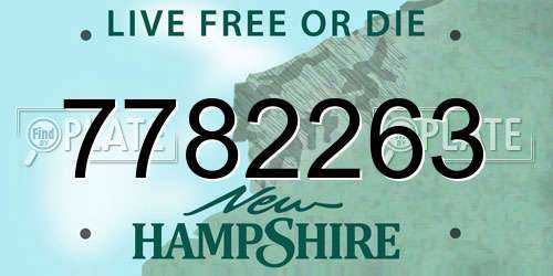 7782263 New Hampshire License Plate