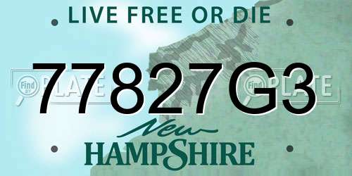 77827G3 New Hampshire License Plate