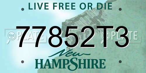 77852T3 New Hampshire License Plate