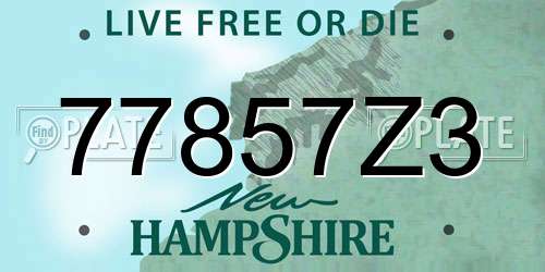 77857Z3 New Hampshire License Plate